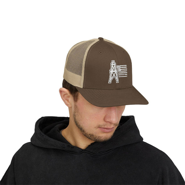 American Oilfield Patriotic Snapback Trucker Hat