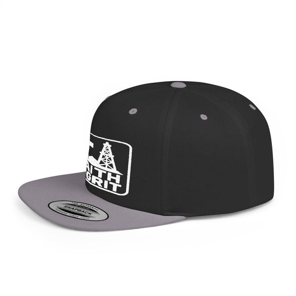 Faith Oilfield Grit Inspired Snapback Flat Bill Hat