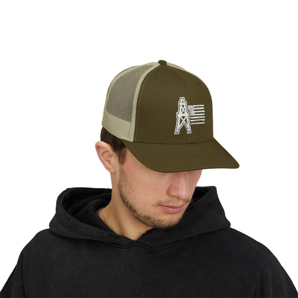 American Oilfield Patriotic Snapback Trucker Hat