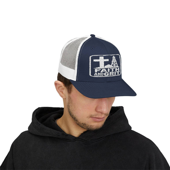 Faith Oilfield Grit Inspired Snapback Trucker Hat