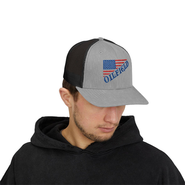 American Oilfield Patriotic Snapback Trucker Hat
