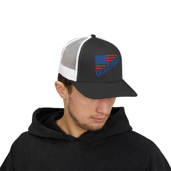 American Oilfield Patriotic Snapback Trucker Hat