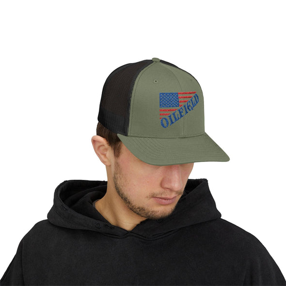 American Oilfield Patriotic Snapback Trucker Hat