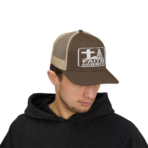 Faith Oilfield Grit Inspired Snapback Trucker Hat