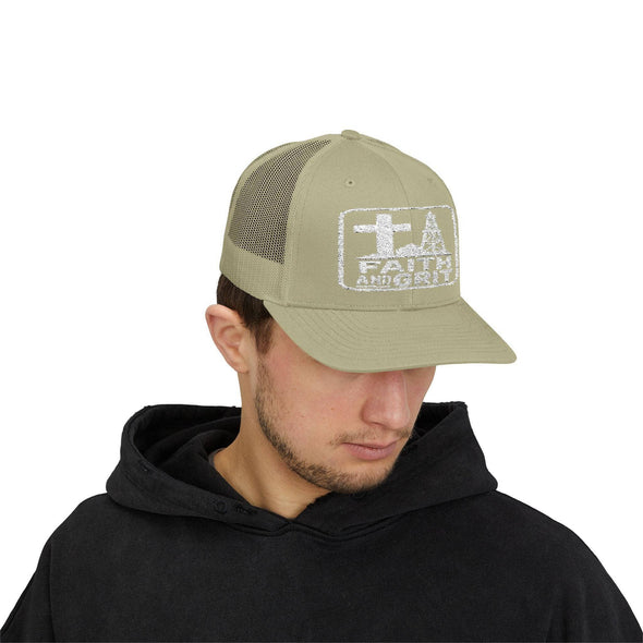 Faith Oilfield Grit Inspired Snapback Trucker Hat