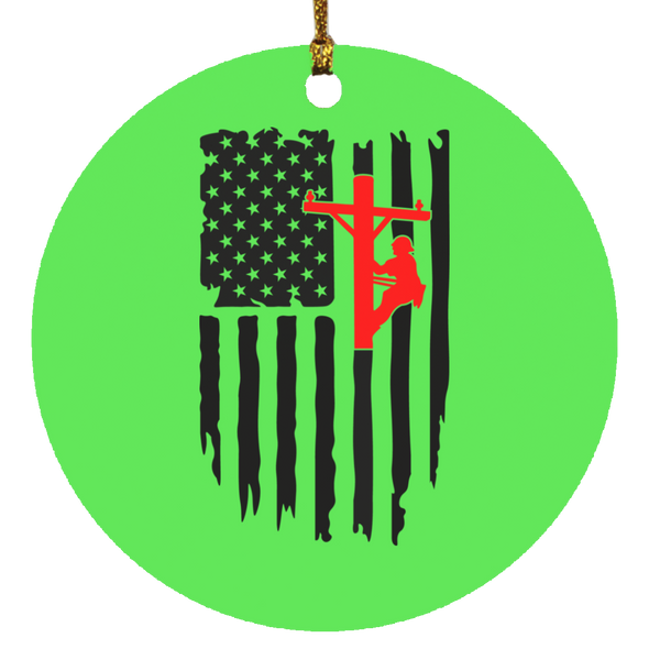 Line Worker Christmas  Ornament