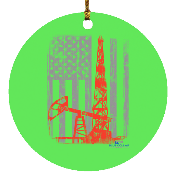 American Oilfield Christmas  Ornament