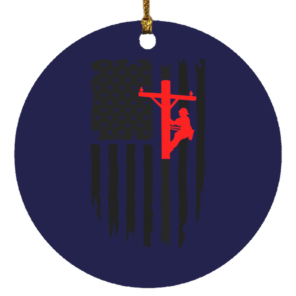 Line Worker Christmas  Ornament