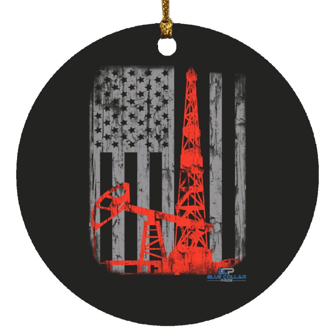 American Oilfield Christmas  Ornament