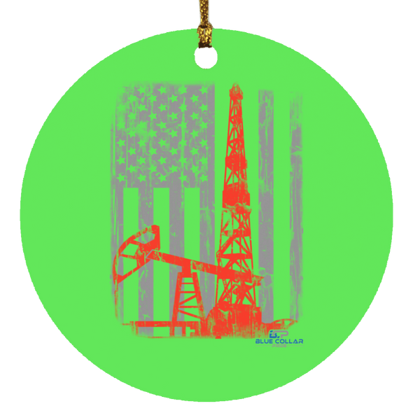 American Oilfield Christmas  Ornament