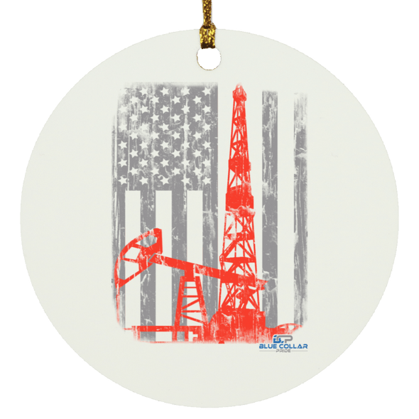 American Oilfield Christmas  Ornament