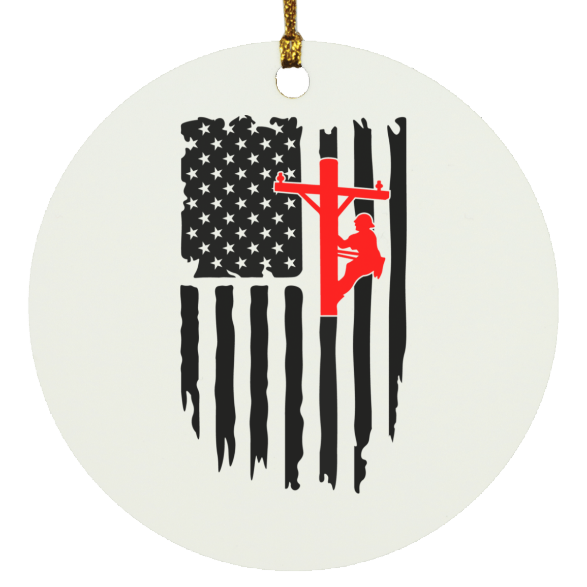 Line Worker Christmas  Ornament