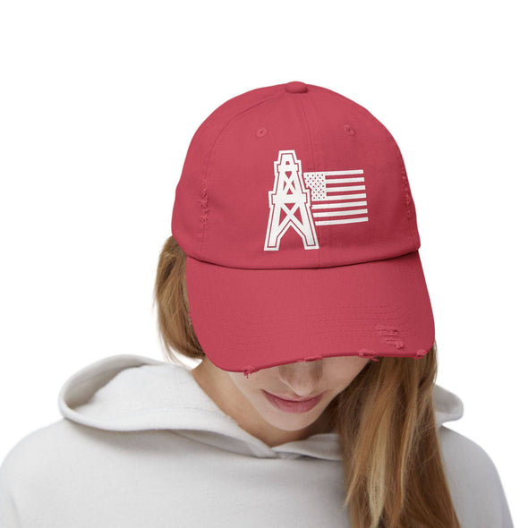 American Oilfield Patriotic Distressed Hat