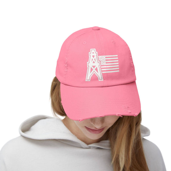 American Oilfield Patriotic Distressed Hat