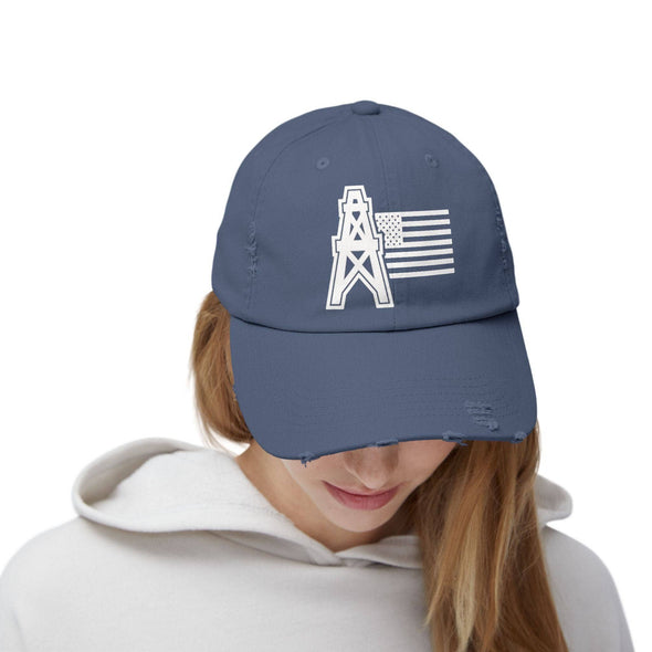 American Oilfield Patriotic Distressed Hat