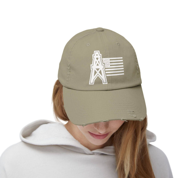 American Oilfield Patriotic Distressed Hat