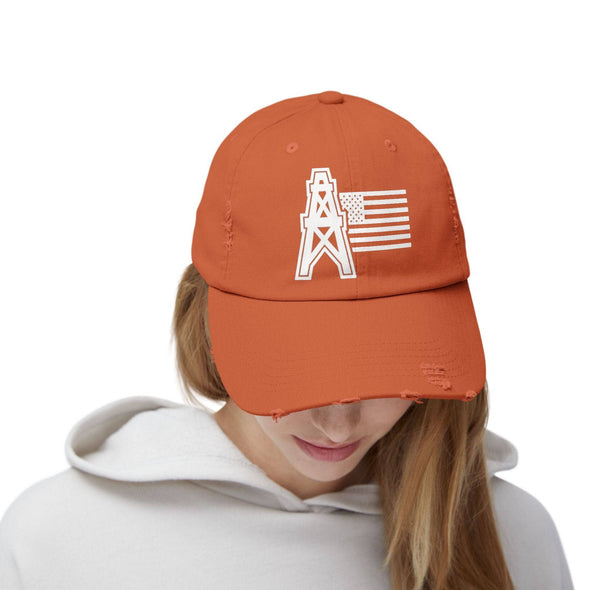 American Oilfield Patriotic Distressed Hat