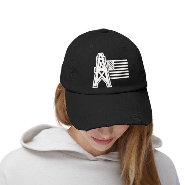 American Oilfield Patriotic Distressed Hat