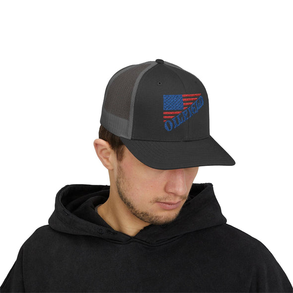 American Oilfield Patriotic Snapback Trucker Hat