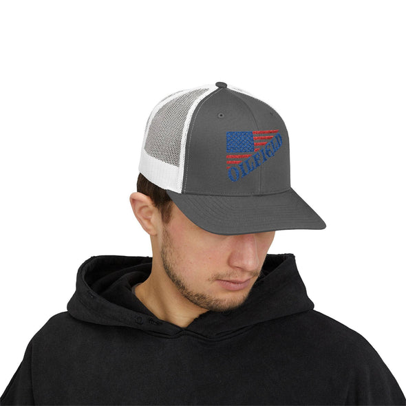American Oilfield Patriotic Snapback Trucker Hat