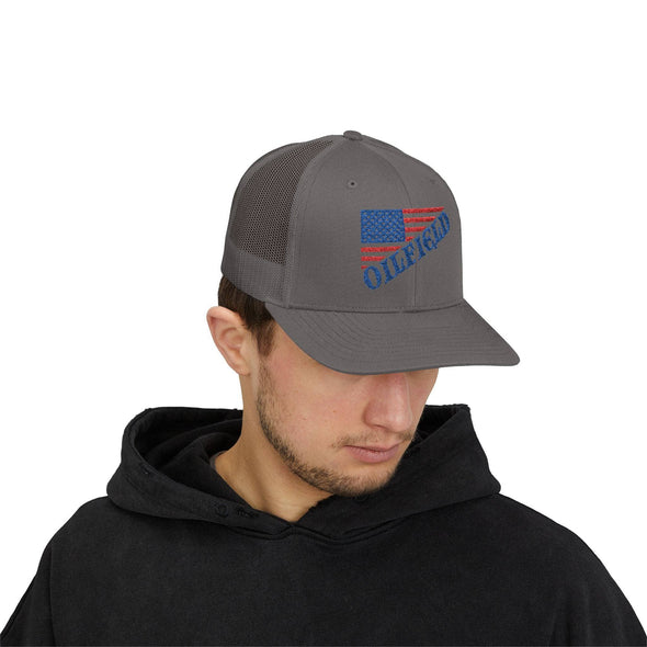 American Oilfield Patriotic Snapback Trucker Hat