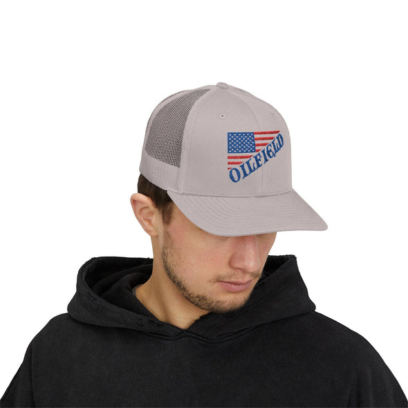 American Oilfield Patriotic Snapback Trucker Hat