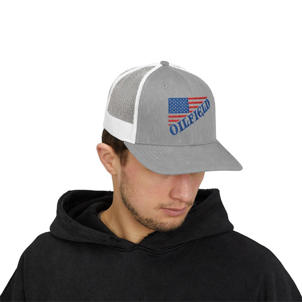 American Oilfield Patriotic Snapback Trucker Hat