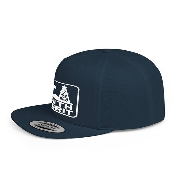 Faith Oilfield Grit Inspired Snapback Flat Bill Hat