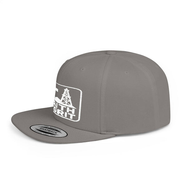 Faith Oilfield Grit Inspired Snapback Flat Bill Hat