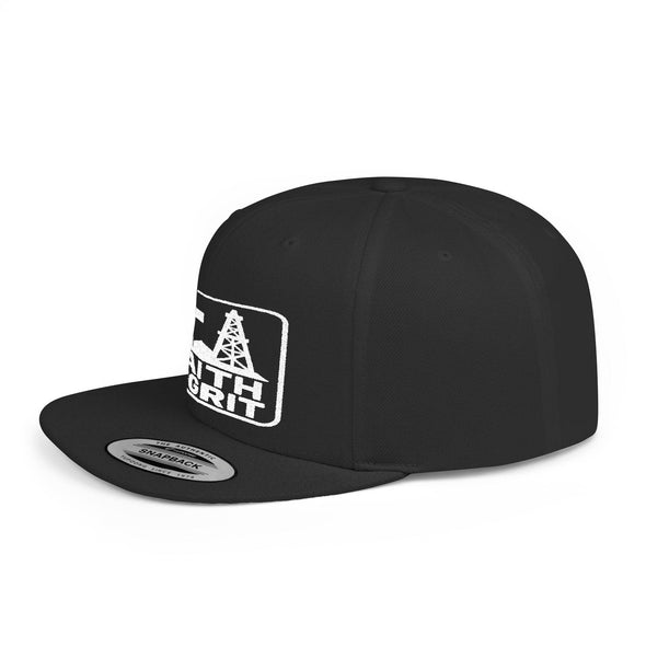 Faith Oilfield Grit Inspired Snapback Flat Bill Hat