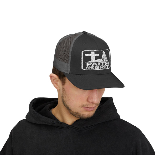 Faith Oilfield Grit Inspired Snapback Trucker Hat