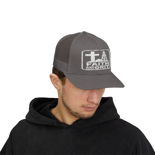 Faith Oilfield Grit Inspired Snapback Trucker Hat