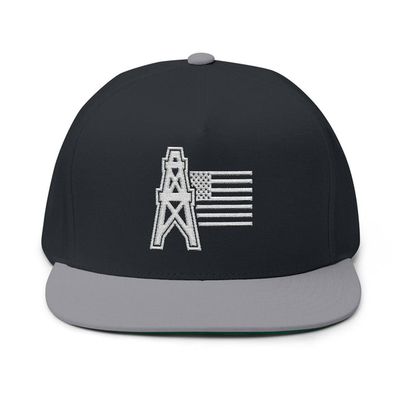 American Oilfield Patriotic Flat Bill Hat