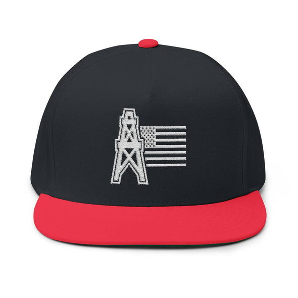 American Oilfield Patriotic Flat Bill Hat