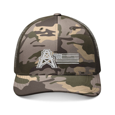Camouflage American Oilfield Embroidered Trucker Hat