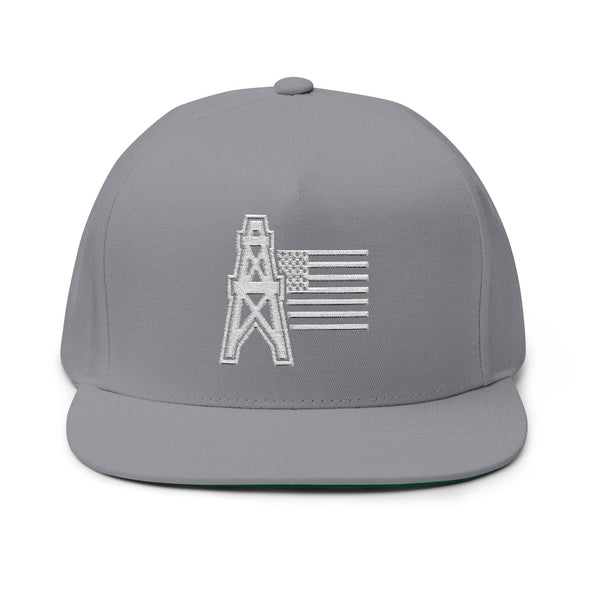 American Oilfield Patriotic Flat Bill Hat