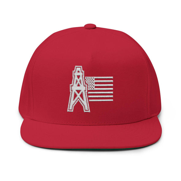 American Oilfield Patriotic Flat Bill Hat