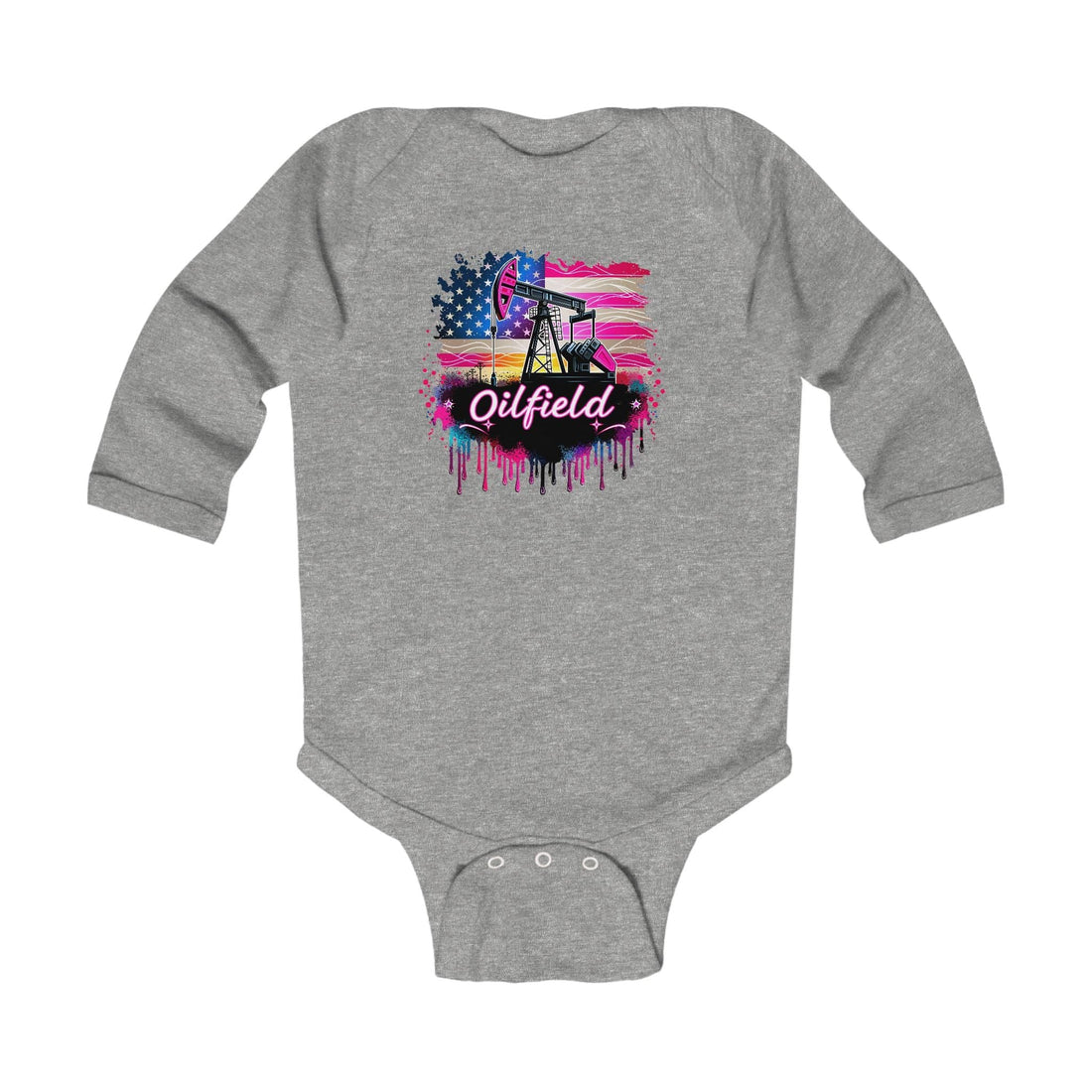 Patriotic American Flag Oilfield Baby Bodysuit