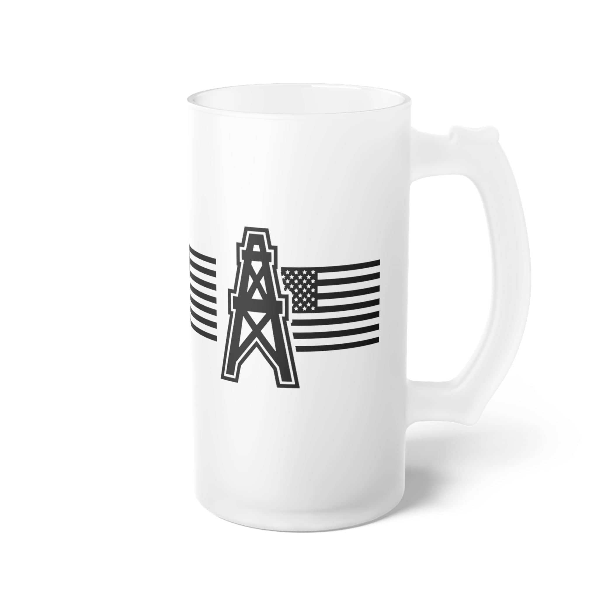 American Oil Frosted Glass Beer Mug