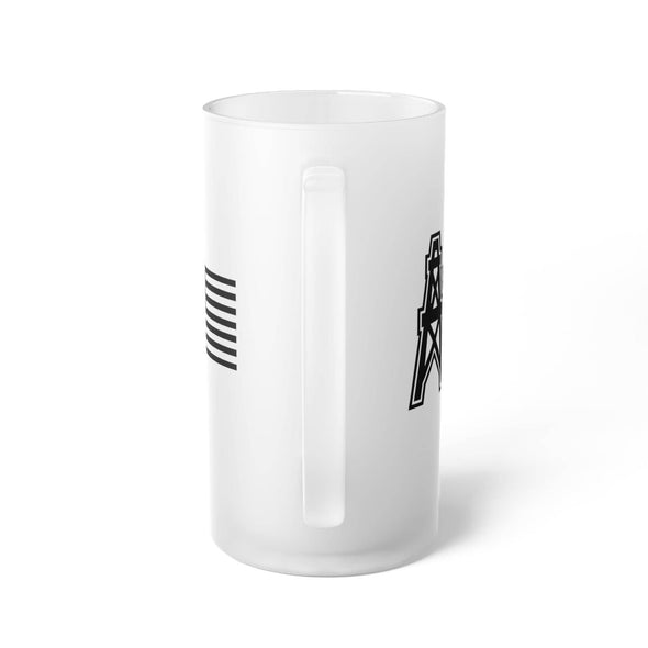 American Oil Frosted Glass Beer Mug