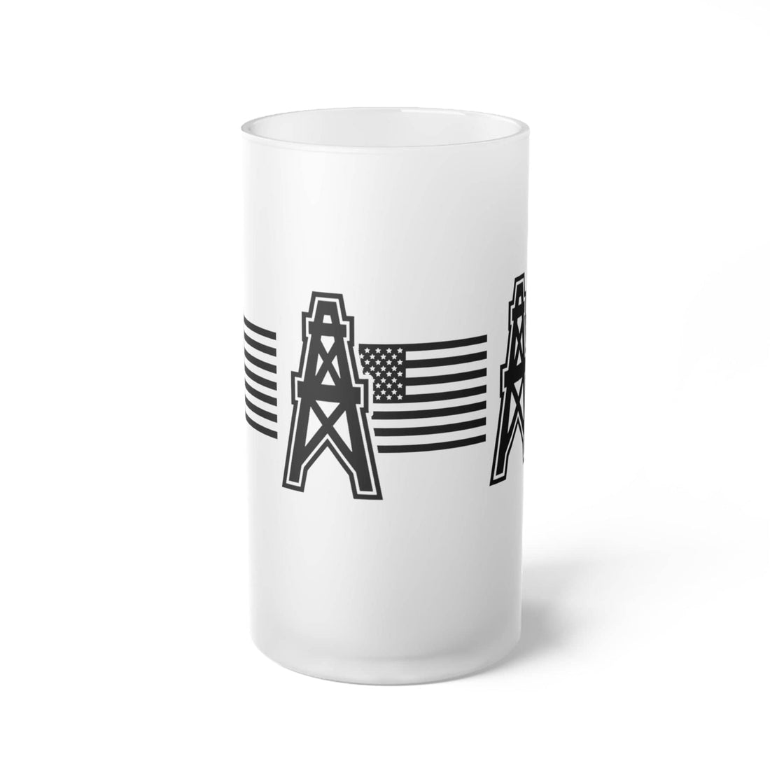 American Oil Frosted Glass Beer Mug