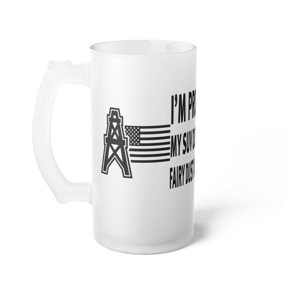 American Oil Pro Pipeline Frosted Glass Beer Mug