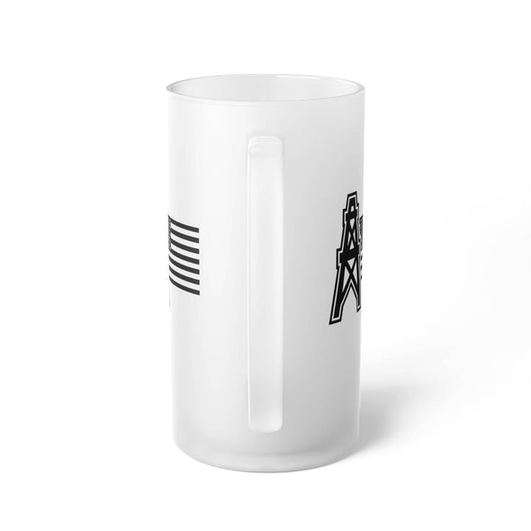 American Oil Pro Pipeline Frosted Glass Beer Mug