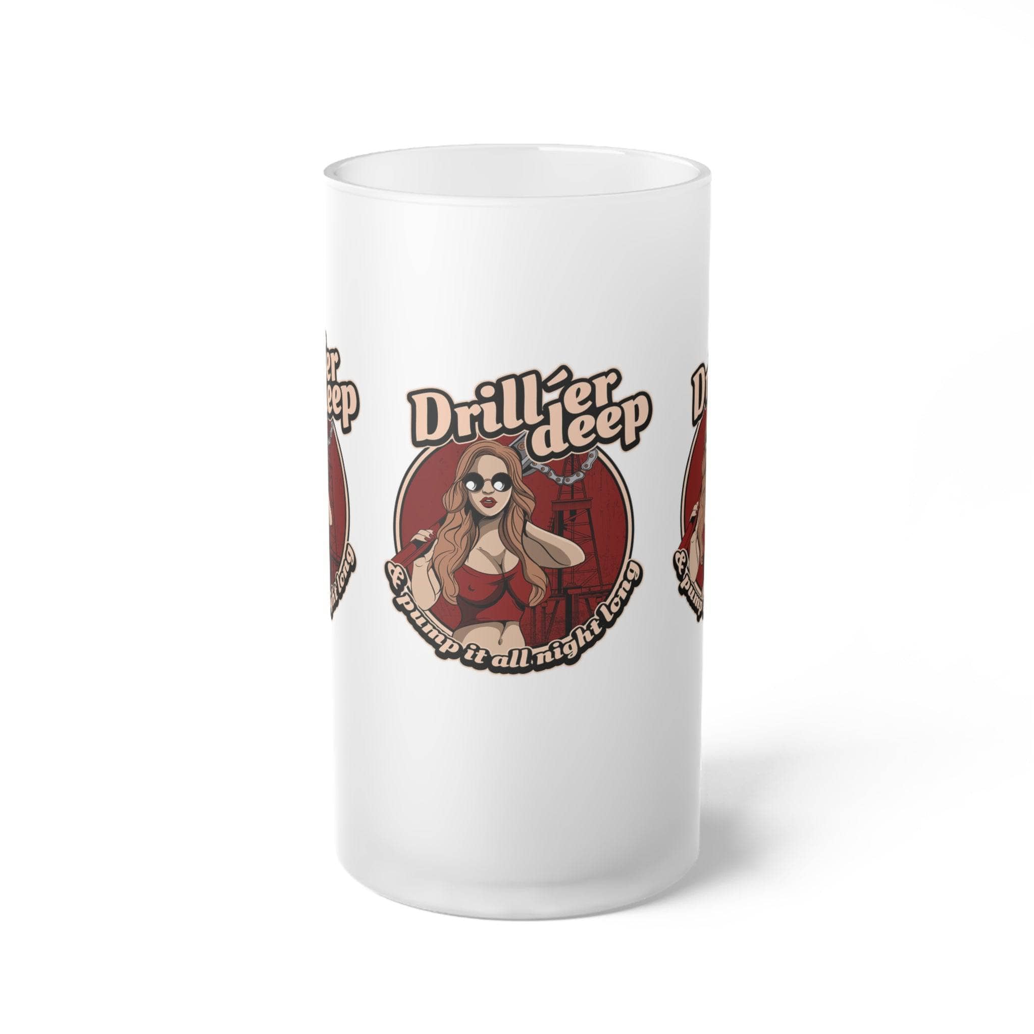 Drill'er Deep Frosted Glass Beer Mug