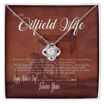 Oilfield WifeLove Knot Necklace Mothers Day