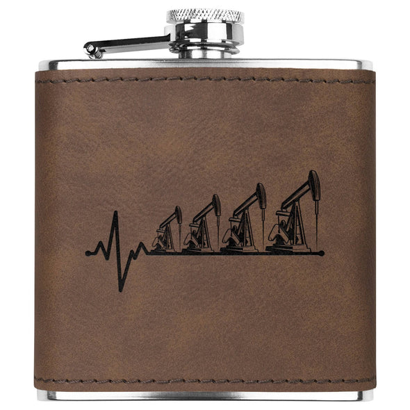 Oilfiled Heartbeat Flask 6oz