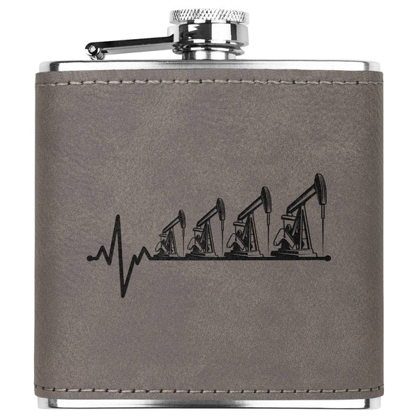 Oilfiled Heartbeat Flask 6oz