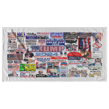 Trump 2024 Beach Towel Collage
