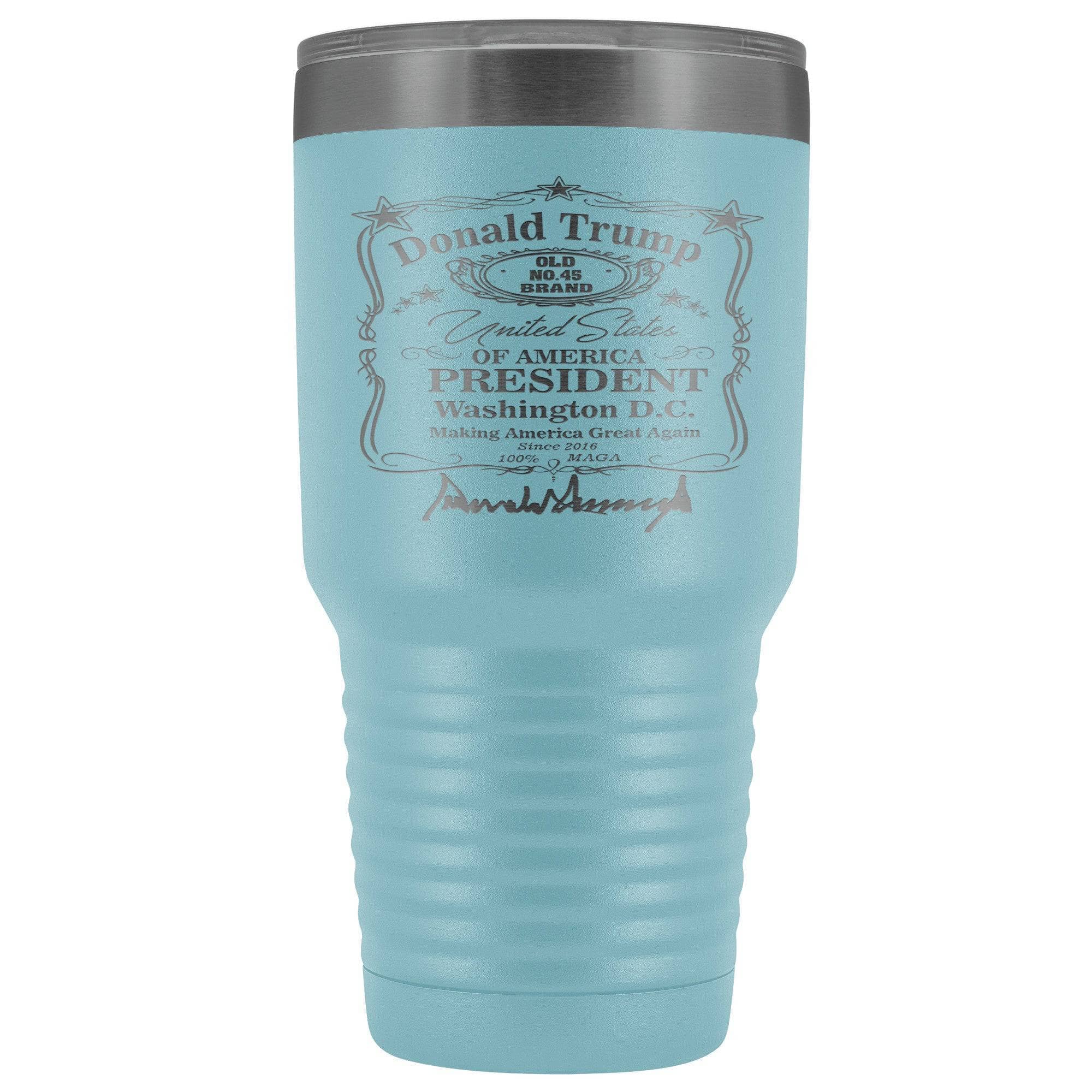 Donald Trump Whiskey Label with Signature 30 oz Tumbler – Blue Collar Pride