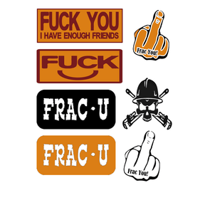 Hard Hat Stickers Frac U / F You Stickers
